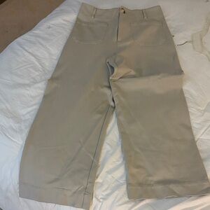 Beige Wide-Leg Pants